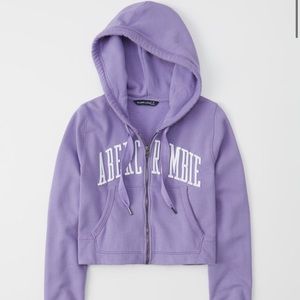 Abercrombie & Fitch purple full zip logo hoodie